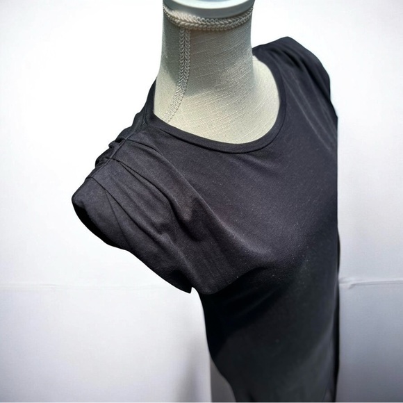 🌻St. Roche Black "Echo" Padded Shoulder Mini Shirt Dress Size Small $285 Retail - Picture 6 of 14